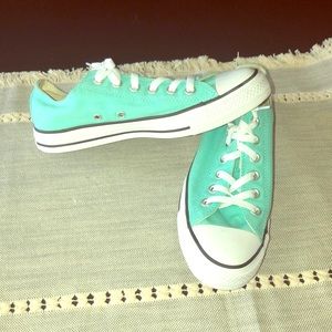 Teal all star converse